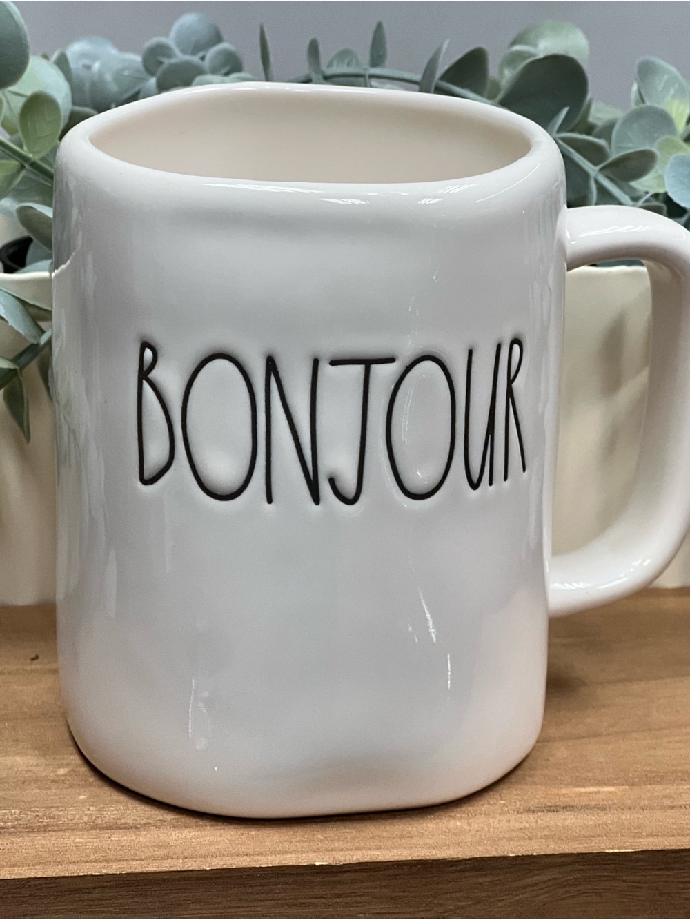 Rae Dunn "Bonjour" Ceramic Coffee Mug -